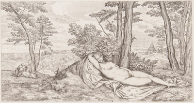 Titian etching from 1682 Sleeping Venus
